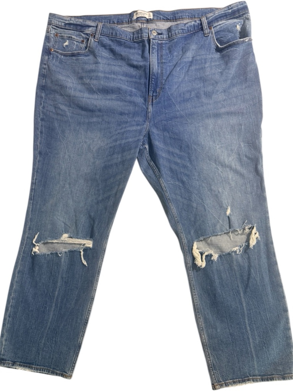 Abercrombie & Fitch Ultra High Rise Ankle Straight Jeans Womens 37 Distressed